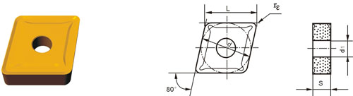 Indexable Inserta Tipo?C CNMG-ZF