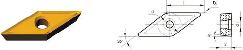 Indexable Inserta Tipo?V VBMT-ZF3